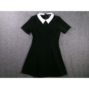 Forever 21 Dress Womens S Black Peter Pan Collar Skater Goth Witchy